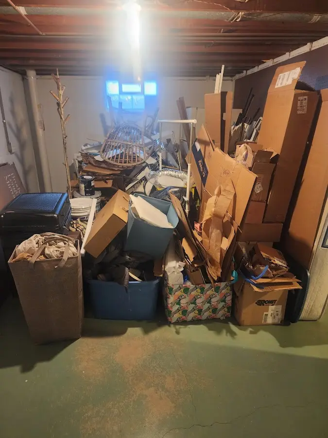 Roll-off dumpster container at job site for Roll Off Dumpster Rental in Bordentown